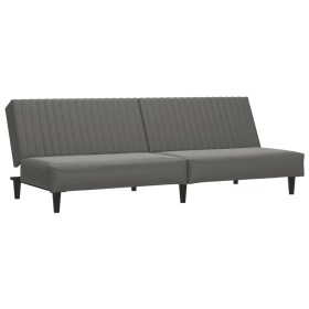 vidaXL Schlafsofa 2-Sitzer Grau Kunstleder