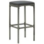 5-tlg. Gartenbar-Set mit Kissen Poly Rattan Grau 5-tlg. Gartenbar-Set mit Kissen Poly Rattan Grau