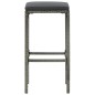 5-tlg. Gartenbar-Set mit Kissen Poly Rattan Grau 5-tlg. Gartenbar-Set mit Kissen Poly Rattan Grau