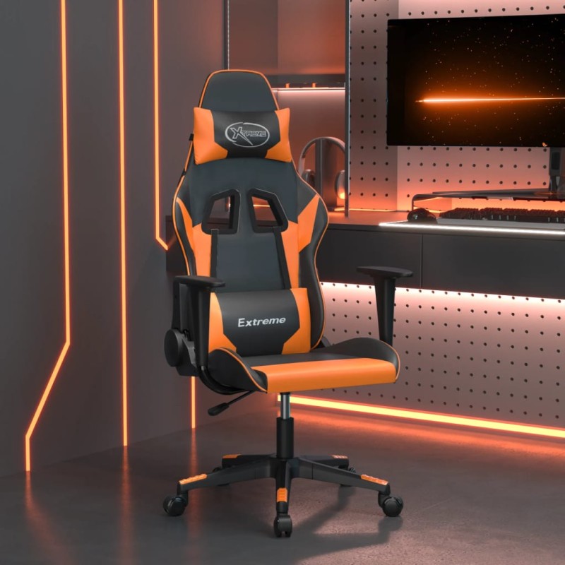 vidaXL Gaming-Stuhl mit Massagefunktion Schwarz und Orange Kunstleder vidaXL Gaming-Stuhl mit Massagefunktion Schwarz und Orange Kunstleder