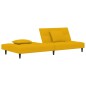 vidaXL Schlafsofa 2-Sitzer mit 2 Kissen Gelb Samt vidaXL Schlafsofa 2-Sitzer mit 2 Kissen Gelb Samt