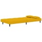 vidaXL Schlafsofa 2-Sitzer mit 2 Kissen Gelb Samt vidaXL Schlafsofa 2-Sitzer mit 2 Kissen Gelb Samt