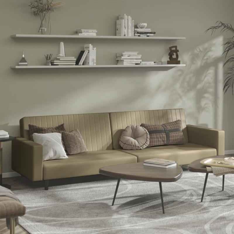 vidaXL Schlafsofa 2-Sitzer Cappuccino-Braun Kunstleder vidaXL Schlafsofa 2-Sitzer Cappuccino-Braun Kunstleder