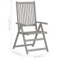 Verstellbare Gartenstühle 3 Stk. mit Auflagen Massivholz Akazie Verstellbare Gartenstühle 3 Stk. mit Auflagen Massivholz Akazie
