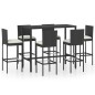 vidaXL 7-tlg. Gartenbar-Set mit Kissen Poly Rattan Schwarz vidaXL 7-tlg. Gartenbar-Set mit Kissen Poly Rattan Schwarz