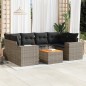 vidaXL 7-tlg. Garten-Sofagarnitur mit Kissen Grau Poly Rattan vidaXL 7-tlg. Garten-Sofagarnitur mit Kissen Grau Poly Rattan