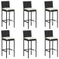 vidaXL 7-tlg. Gartenbar-Set mit Kissen Poly Rattan Schwarz vidaXL 7-tlg. Gartenbar-Set mit Kissen Poly Rattan Schwarz