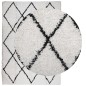 vidaXL Teppich Shaggy Hochflor Modern Creme und Schwarz 160x230 cm vidaXL Teppich Shaggy Hochflor Modern Creme und Schwarz 160x230 cm