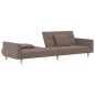 vidaXL Schlafsofa 2-Sitzer mit 2 Kissen Taupe Stoff vidaXL Schlafsofa 2-Sitzer mit 2 Kissen Taupe Stoff