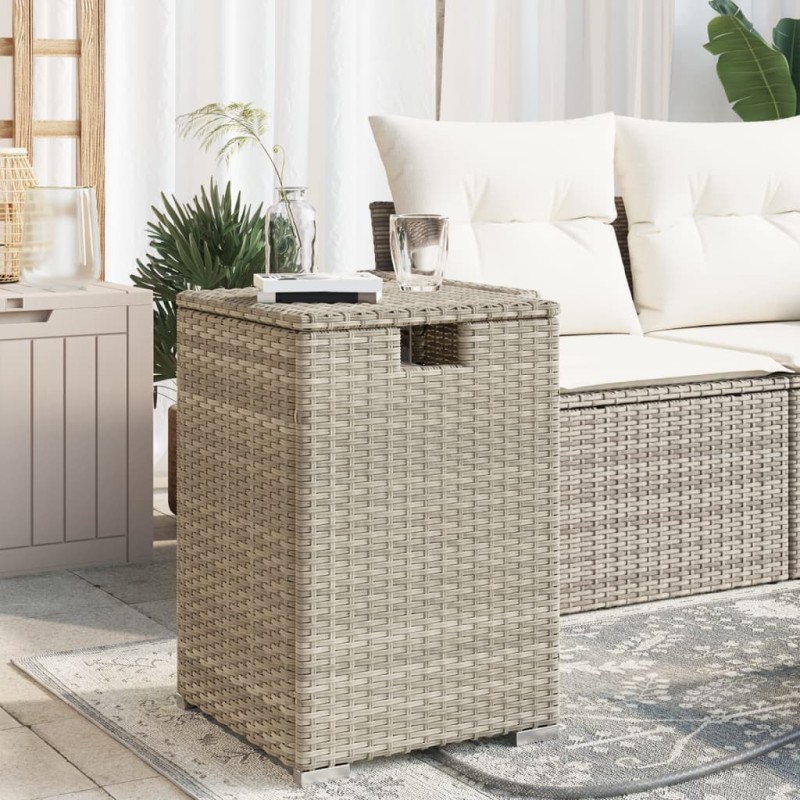 vidaXL Propan-Tank-Verstecktisch Hellgrau 40x40x60 cm Poly Rattan vidaXL Propan-Tank-Verstecktisch Hellgrau 40x40x60 cm Poly Rattan