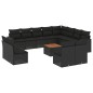 vidaXL 13-tlg. Garten-Sofagarnitur mit Kissen Schwarz Poly Rattan vidaXL 13-tlg. Garten-Sofagarnitur mit Kissen Schwarz Poly Rattan