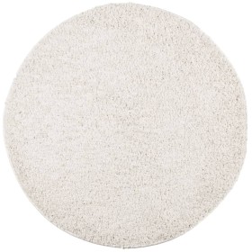 vidaXL Teppich Shaggy Hochflor Modern Creme Ø 160 cm
