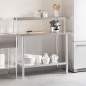 vidaXL Küchen-Arbeitstisch mit Aufsatzboard 110x55x120 cm Edelstahl vidaXL Küchen-Arbeitstisch mit Aufsatzboard 110x55x120 cm Edelstahl