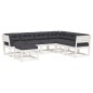 vidaXL 7-tlg. Garten-Lounge-Set mit Kissen Weiß Massivholz Kiefer vidaXL 7-tlg. Garten-Lounge-Set mit Kissen Weiß Massivholz Kiefer
