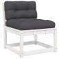 vidaXL 7-tlg. Garten-Lounge-Set mit Kissen Weiß Massivholz Kiefer vidaXL 7-tlg. Garten-Lounge-Set mit Kissen Weiß Massivholz Kiefer