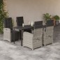 vidaXL 5-tlg. Garten-Essgruppe mit Kissen Hellgrau Poly Rattan vidaXL 5-tlg. Garten-Essgruppe mit Kissen Hellgrau Poly Rattan