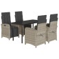 vidaXL 5-tlg. Garten-Essgruppe mit Kissen Hellgrau Poly Rattan vidaXL 5-tlg. Garten-Essgruppe mit Kissen Hellgrau Poly Rattan