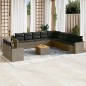 vidaXL 12-tlg. Garten-Sofagarnitur mit Kissen Grau Poly Rattan vidaXL 12-tlg. Garten-Sofagarnitur mit Kissen Grau Poly Rattan
