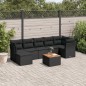 vidaXL 8-tlg. Garten-Sofagarnitur mit Kissen Schwarz Poly Rattan vidaXL 8-tlg. Garten-Sofagarnitur mit Kissen Schwarz Poly Rattan