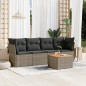 vidaXL 5-tlg. Garten-Sofagarnitur mit Kissen Grau Poly Rattan vidaXL 5-tlg. Garten-Sofagarnitur mit Kissen Grau Poly Rattan