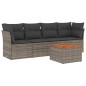 vidaXL 5-tlg. Garten-Sofagarnitur mit Kissen Grau Poly Rattan vidaXL 5-tlg. Garten-Sofagarnitur mit Kissen Grau Poly Rattan