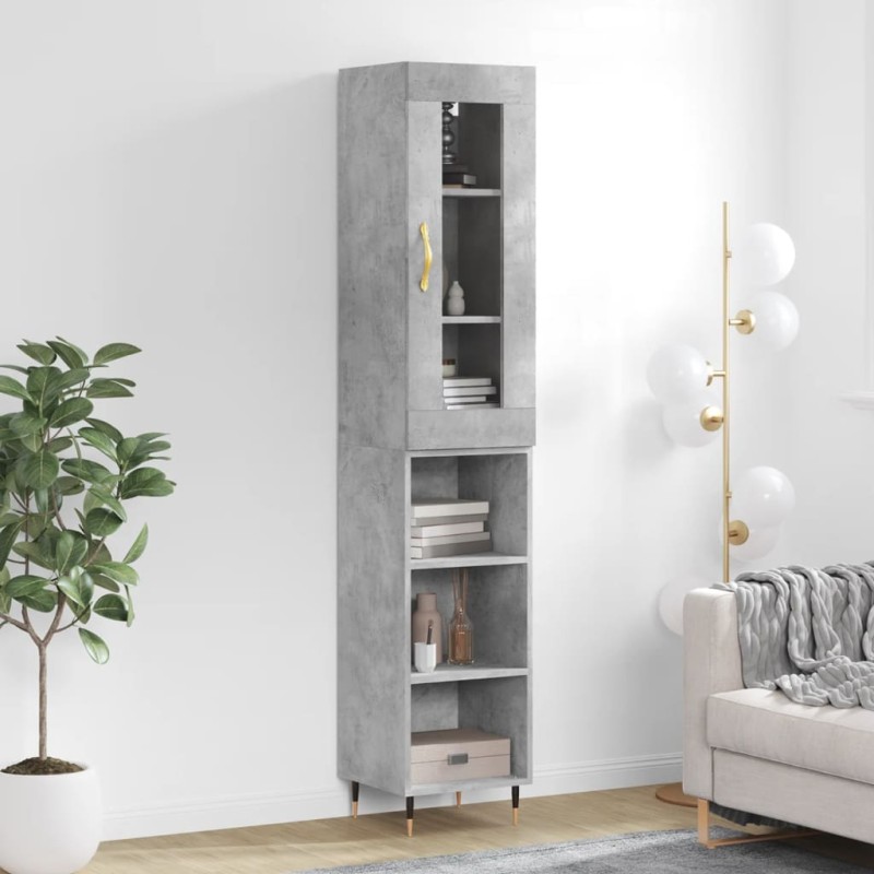Highboard Betongrau 34,5x34x180 cm Holzwerkstoff Highboard Betongrau 34,5x34x180 cm Holzwerkstoff