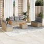 vidaXL 8-tlg. Garten-Sofagarnitur mit Kissen Beige Poly Rattan vidaXL 8-tlg. Garten-Sofagarnitur mit Kissen Beige Poly Rattan