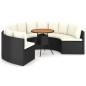 vidaXL 7-tlg. Garten-Sofagarnitur mit Auflagen Poly Rattan Schwarz vidaXL 7-tlg. Garten-Sofagarnitur mit Auflagen Poly Rattan Schwarz