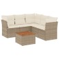 vidaXL 6-tlg. Garten-Sofagarnitur mit Kissen Beige Poly Rattan