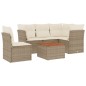 vidaXL 6-tlg. Garten-Sofagarnitur mit Kissen Beige Poly Rattan vidaXL 6-tlg. Garten-Sofagarnitur mit Kissen Beige Poly Rattan