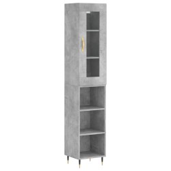 Highboard Betongrau 34,5x34x180 cm Holzwerkstoff