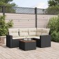 vidaXL 5-tlg. Garten-Sofagarnitur mit Kissen Schwarz Poly Rattan vidaXL 5-tlg. Garten-Sofagarnitur mit Kissen Schwarz Poly Rattan