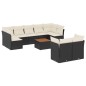 vidaXL 10-tlg. Garten-Sofagarnitur mit Kissen Schwarz Poly Rattan vidaXL 10-tlg. Garten-Sofagarnitur mit Kissen Schwarz Poly Rattan