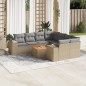 vidaXL 9-tlg. Garten-Sofagarnitur mit Kissen Beige Poly Rattan vidaXL 9-tlg. Garten-Sofagarnitur mit Kissen Beige Poly Rattan