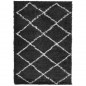 vidaXL Teppich Shaggy Hochflor Modern Schwarz und Creme 140x200 cm vidaXL Teppich Shaggy Hochflor Modern Schwarz und Creme 140x200 cm