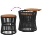 vidaXL Garten-Beistelltische 2 Stk. mit Holzplatte Schwarz Poly Rattan vidaXL Garten-Beistelltische 2 Stk. mit Holzplatte Schwarz Poly Rattan