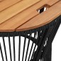 vidaXL Garten-Beistelltische 2 Stk. mit Holzplatte Schwarz Poly Rattan vidaXL Garten-Beistelltische 2 Stk. mit Holzplatte Schwarz Poly Rattan