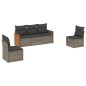vidaXL 5-tlg. Garten-Sofagarnitur mit Kissen Grau Poly Rattan vidaXL 5-tlg. Garten-Sofagarnitur mit Kissen Grau Poly Rattan