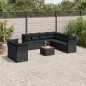 vidaXL 11-tlg. Garten-Sofagarnitur mit Kissen Schwarz Poly Rattan vidaXL 11-tlg. Garten-Sofagarnitur mit Kissen Schwarz Poly Rattan