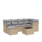 vidaXL 7-tlg. Garten-Sofagarnitur mit Kissen Beige Poly Rattan vidaXL 7-tlg. Garten-Sofagarnitur mit Kissen Beige Poly Rattan