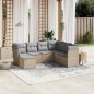 vidaXL 7-tlg. Garten-Sofagarnitur mit Kissen Beige Poly Rattan vidaXL 7-tlg. Garten-Sofagarnitur mit Kissen Beige Poly Rattan