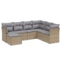 vidaXL 7-tlg. Garten-Sofagarnitur mit Kissen Beige Poly Rattan vidaXL 7-tlg. Garten-Sofagarnitur mit Kissen Beige Poly Rattan