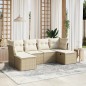 vidaXL 6-tlg. Garten-Sofagarnitur mit Kissen Beige Poly Rattan vidaXL 6-tlg. Garten-Sofagarnitur mit Kissen Beige Poly Rattan