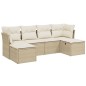vidaXL 6-tlg. Garten-Sofagarnitur mit Kissen Beige Poly Rattan vidaXL 6-tlg. Garten-Sofagarnitur mit Kissen Beige Poly Rattan