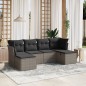 vidaXL 6-tlg. Garten-Sofagarnitur mit Kissen Grau Poly Rattan vidaXL 6-tlg. Garten-Sofagarnitur mit Kissen Grau Poly Rattan
