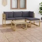 5-tlg. Garten-Lounge-Set mit Anthrazit Kissen 5-tlg. Garten-Lounge-Set mit Anthrazit Kissen