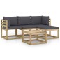 5-tlg. Garten-Lounge-Set mit Anthrazit Kissen 5-tlg. Garten-Lounge-Set mit Anthrazit Kissen