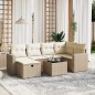 vidaXL 7-tlg. Garten-Sofagarnitur mit Kissen Beige Poly Rattan vidaXL 7-tlg. Garten-Sofagarnitur mit Kissen Beige Poly Rattan