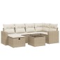 vidaXL 7-tlg. Garten-Sofagarnitur mit Kissen Beige Poly Rattan vidaXL 7-tlg. Garten-Sofagarnitur mit Kissen Beige Poly Rattan