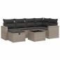 vidaXL 7-tlg. Garten-Sofagarnitur mit Kissen Grau Poly Rattan vidaXL 7-tlg. Garten-Sofagarnitur mit Kissen Grau Poly Rattan